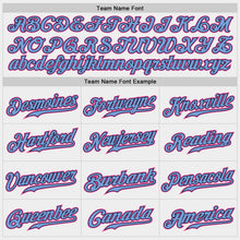 Laden Sie das Bild in den Galerie-Viewer, Custom White Pink-Light Blue Authentic Baseball Jersey

