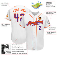 Laden Sie das Bild in den Galerie-Viewer, Custom White Purple-Orange Authentic Baseball Jersey
