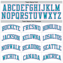 Загрузить изображение в средство просмотра галереи, Custom White Teal-Pink Authentic Throwback Basketball Jersey

