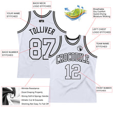 Загрузить изображение в средство просмотра галереи, Custom White White-Black Authentic Throwback Basketball Jersey
