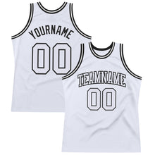 Загрузить изображение в средство просмотра галереи, Custom White White-Black Authentic Throwback Basketball Jersey
