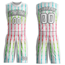 Laden Sie das Bild in den Galerie-Viewer, Custom White White-Red Round Neck Sublimation Basketball Suit Jersey
