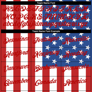 Custom White White-Red 3D American Flag Performance T-Shirt