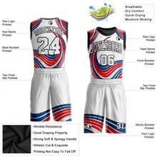 Load image into Gallery viewer, Custom White White-Red Round Neck Sublimation Basketball Suit Jersey

