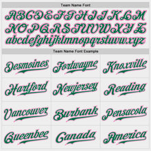 Load image into Gallery viewer, Custom White Pink-Kelly Green Authentic Baseball Jersey
