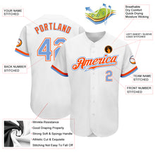 Laden Sie das Bild in den Galerie-Viewer, Custom White Powder Blue-Orange Authentic Baseball Jersey
