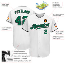 Load image into Gallery viewer, Custom White Kelly Green-Black Authentic Baseball Jersey
