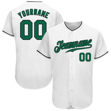 Load image into Gallery viewer, Custom White Kelly Green-Black Authentic Baseball Jersey
