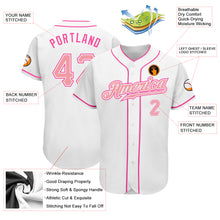 Load image into Gallery viewer, Custom White Medium Pink-Pink Authentic Baseball Jersey
