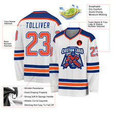 Laden Sie das Bild in den Galerie-Viewer, Custom White Orange-Royal Hockey Jersey
