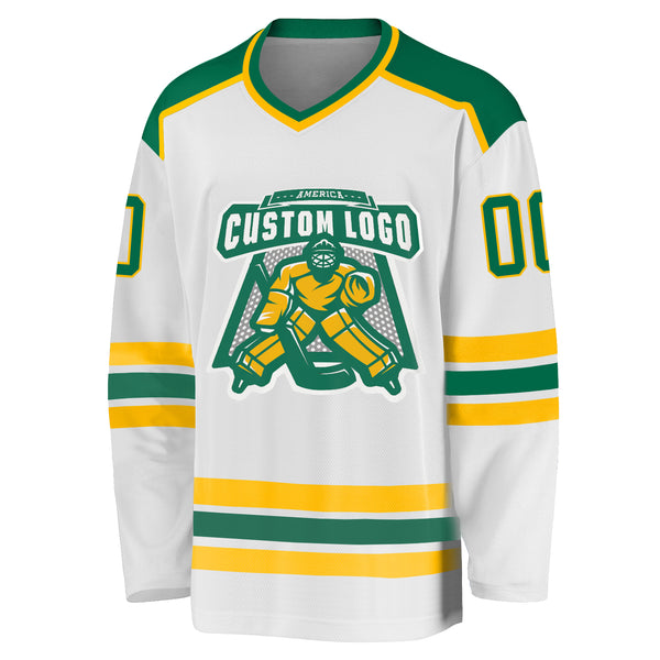 Cheap Custom Black Green-Gold Hockey Jersey Free Shipping – CustomJerseysPro