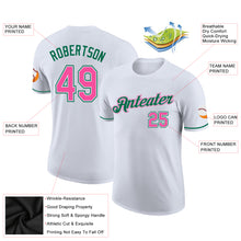 Загрузить изображение в средство просмотра галереи, Custom White Pink-Kelly Green Performance T-Shirt
