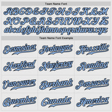 Load image into Gallery viewer, Custom White Black Pinstripe Light Blue-Black Authentic Baseball Jersey
