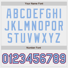 Laden Sie das Bild in den Galerie-Viewer, Custom White Light Blue Black-Pink Authentic Baseball Jersey
