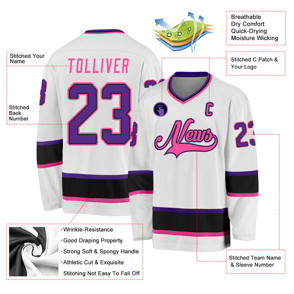 Cheap Custom Purple Black-Old Gold Hockey Jersey Free Shipping –  CustomJerseysPro