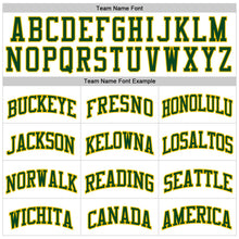 Load image into Gallery viewer, Custom White Green-Gold Authentic Throwback Basketball Jersey
