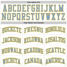 Загрузить изображение в средство просмотра галереи, Custom White Light Blue-Gold Authentic Throwback Basketball Jersey
