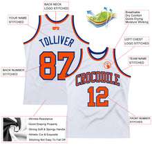 Laden Sie das Bild in den Galerie-Viewer, Custom White Orange-Royal Authentic Throwback Basketball Jersey
