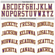 Загрузить изображение в средство просмотра галереи, Custom White Purple-Gold Authentic Throwback Basketball Jersey
