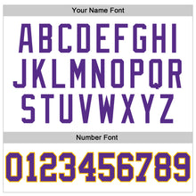 Загрузить изображение в средство просмотра галереи, Custom White Purple-Gold Authentic Throwback Basketball Jersey
