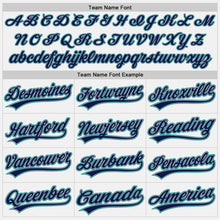 Load image into Gallery viewer, Custom White Navy Gray-Teal Authentic Baseball Jersey
