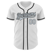 Load image into Gallery viewer, Custom White Silver-Black Authentic Baseball Jersey
