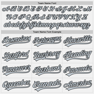 Custom White Silver-Black Authentic Baseball Jersey