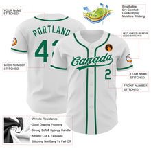 Load image into Gallery viewer, Custom White Kelly Green Authentic Baseball Jersey

