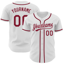 Laden Sie das Bild in den Galerie-Viewer, Custom White Crimson-Gray Authentic Baseball Jersey

