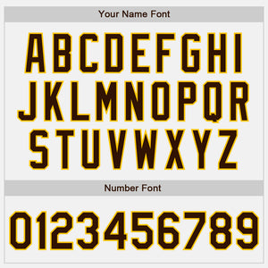 Custom White Brown-Gold Authentic Baseball Jersey