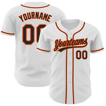 Laden Sie das Bild in den Galerie-Viewer, Custom White Black-Orange Authentic Baseball Jersey
