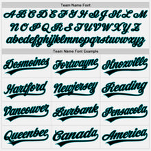 Load image into Gallery viewer, Custom White Black-Teal Authentic Baseball Jersey
