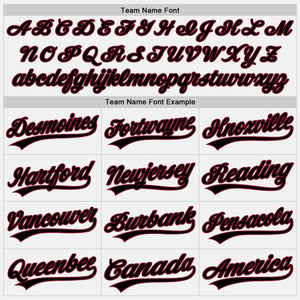Custom White Black-Crimson Authentic Baseball Jersey