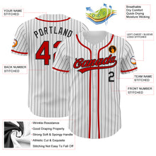 Charger l&#39;image dans la galerie, Custom White Black Pinstripe Red Authentic Baseball Jersey
