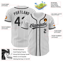 Charger l&#39;image dans la galerie, Custom White Black Pinstripe Black-Gray Authentic Baseball Jersey
