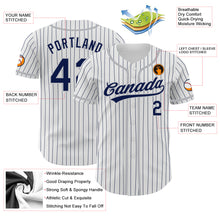 Charger l&#39;image dans la galerie, Custom White Navy Pinstripe Navy-Gray Authentic Baseball Jersey
