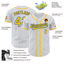 Charger l&#39;image dans la galerie, Custom White Royal Pinstripe Gold Authentic Baseball Jersey

