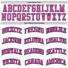 Charger l&#39;image dans la galerie, Custom White Black Pinstripe Light Blue-Pink Authentic Basketball Jersey
