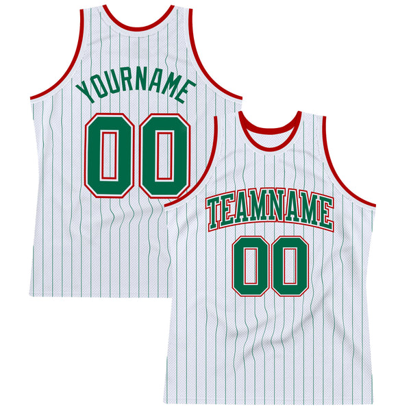 Cheap Custom Red White Pinstripe Black-White Authentic Basketball Jersey Free Shipping – CustomJerseysPro
