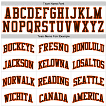 Load image into Gallery viewer, Custom White Brown Pinstripe Brown-Orange Authentic Basketball Jersey
