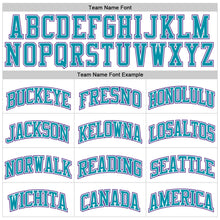Load image into Gallery viewer, Custom White Teal Pinstripe Teal-Purple Authentic Basketball Jersey
