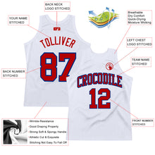 Загрузить изображение в средство просмотра галереи, Custom White Red-Royal Authentic Throwback Basketball Jersey
