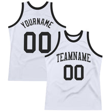 Загрузить изображение в средство просмотра галереи, Custom White Black Authentic Throwback Basketball Jersey
