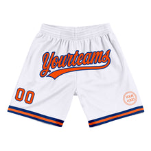 Load image into Gallery viewer, Custom White Orange-Royal Authentic Throwback Basketball Shorts
