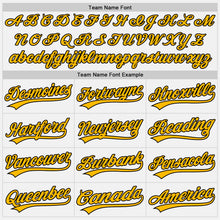 Загрузить изображение в средство просмотра галереи, Custom White Black Pinstripe Gold Authentic Baseball Jersey
