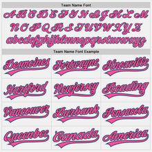 Charger l&#39;image dans la galerie, Custom White Black Pinstripe Pink-Light Blue Authentic Baseball Jersey
