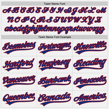 Load image into Gallery viewer, Custom White Royal Pinstripe Royal-Red Authentic Baseball Jersey
