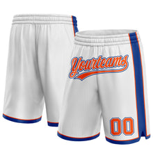 Laden Sie das Bild in den Galerie-Viewer, Custom White Orange-Royal Authentic Basketball Shorts
