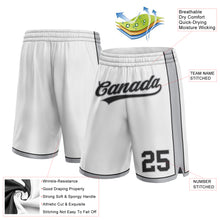 Load image into Gallery viewer, Custom White Black-Gray Authentic Basketball Shorts
