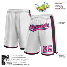 Laden Sie das Bild in den Galerie-Viewer, Custom White Pink Black-Light Blue Authentic Basketball Shorts

